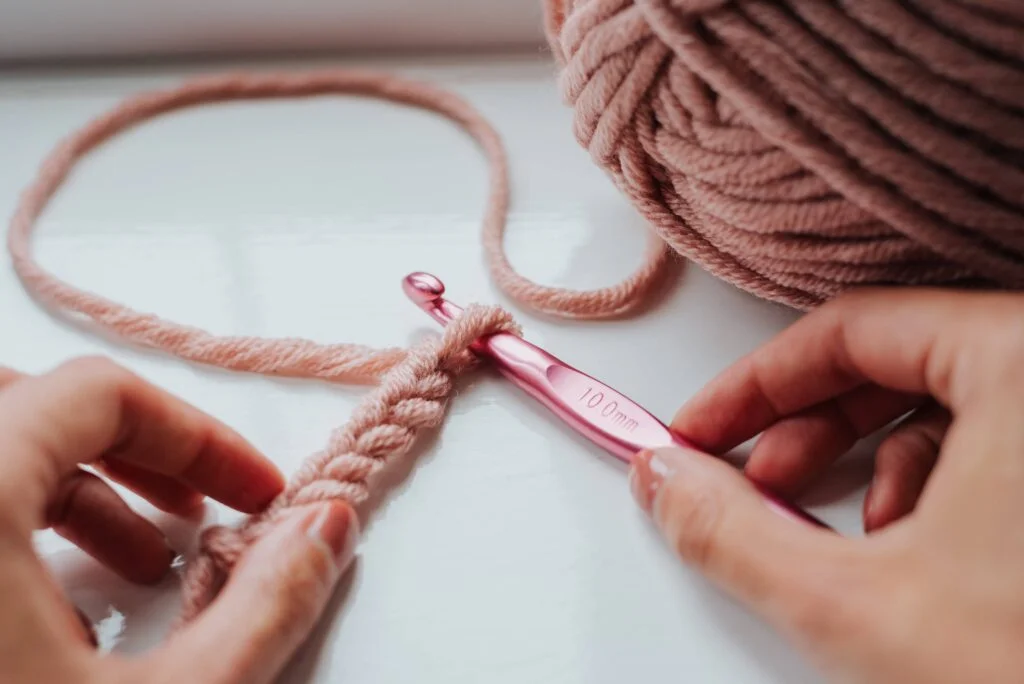 The perfect crocheting accessory for yarn tension control and less han